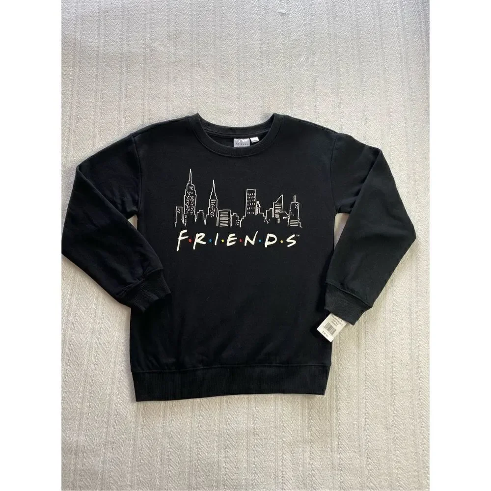 FRIENDS GIRLS Size M(8) Cityscape Fleece Crew Sweatshirt